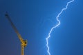 Crane struck by lightning