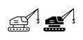 crane thin line icon set Royalty Free Stock Photo