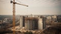 The Crane tower in construction site, AI Generative Royalty Free Stock Photo