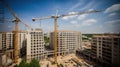 The Crane tower in construction site, AI Generative Royalty Free Stock Photo