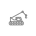 crane tractor icon. Element of construction machine icon for mobile concept and web apps. Thin line crane tractor icon can be used