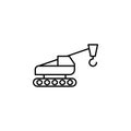 crane tractor icon. Element of construction machine icon for mobile concept and web apps. Thin line crane tractor icon can be used