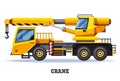 Crane truck or construction and lifting machinery Royalty Free Stock Photo