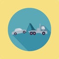 crane truck towing car. Vector illustration decorative design