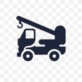 Crane truck transparent icon. Crane truck symbol design from Con