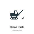 Crane truck vector icon on white background. Flat vector crane truck icon symbol sign from modern construction collection for