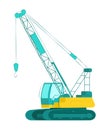 Crane truck vector illustration isolated on white background icon illustration Royalty Free Stock Photo