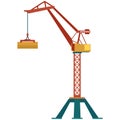 Crane vector, construction icon illustration, building tower Royalty Free Stock Photo