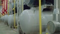 Crane video shot of Boiling room inside an industrial plant