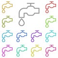 Crane, water, drop multi color icon. Simple thin line, outline of water icons for ui and ux, website or mobile application