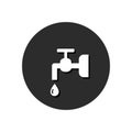 Crane water icon, Vector. Flat simple symbol in round. Communal payment symbol