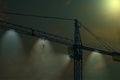 Crane working in construction in night time