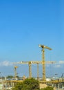 Cranes at Airport Enlargment, Chile Royalty Free Stock Photo