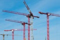 Cranes on blue sky Royalty Free Stock Photo