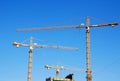 Cranes on building construction Royalty Free Stock Photo