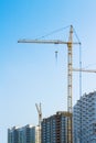 Cranes and building construction Royalty Free Stock Photo