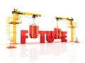 Cranes building the FUTURE Word