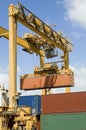 Cranes And Cargo Containers At Dock Royalty Free Stock Photo