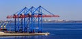 Cranes in the cargo port Royalty Free Stock Photo