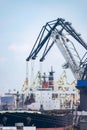 Cranes loading ship Royalty Free Stock Photo
