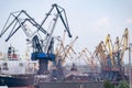 Cranes loading ship Royalty Free Stock Photo