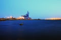 Cranes at the cargo terminal in the evening Royalty Free Stock Photo