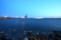 Cranes at the cargo terminal in the evening Royalty Free Stock Photo