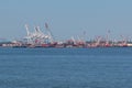 Cranes and containers in Port of New York and New Jersey.