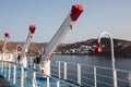 Cranes on a ferry in Greece Royalty Free Stock Photo