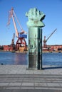 Cranes in the harbour. Gothenburg Sweden.