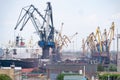 Cranes loading ship Royalty Free Stock Photo