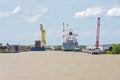 Cranes and Machinery at Shipping Terminal in New Orleans