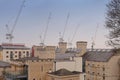 Cranes over oxford, oxford castle, oxford, england