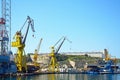 Cranes in Paola docks, Malta.