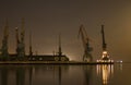 Cranes in the port in Baku