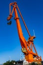 Cranes in the port of Pula in Croatia, construction and repair of ships in the port Royalty Free Stock Photo