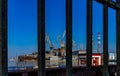 Cranes in the port of Pula in Croatia, construction and repair of ships in the port Royalty Free Stock Photo