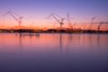 Cranes in the port Royalty Free Stock Photo