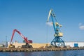 Cranes in the port of Wismar in Germany