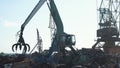 Cranes in Sea Port. Scrap metal