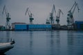 Cranes in shipping port