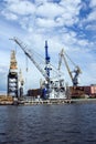 Cranes in shipyard