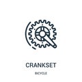 crankset icon vector from bicycle collection. Thin line crankset outline icon vector illustration. Linear symbol for use on web