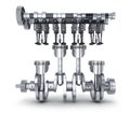 Crankshaft and camshaft Royalty Free Stock Photo