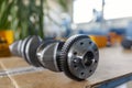 Crankshaft engine part close up Royalty Free Stock Photo