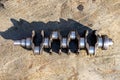 Crankshaft for four cylinders truck or pickup engine Royalty Free Stock Photo
