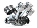 Crankshaft V6 engine Royalty Free Stock Photo