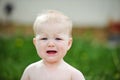 Cranky Blonde Baby Boy Royalty Free Stock Photo