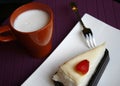 Crape cake with hot milk Royalty Free Stock Photo
