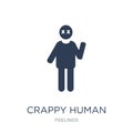 crappy human icon. Trendy flat vector crappy human icon on white